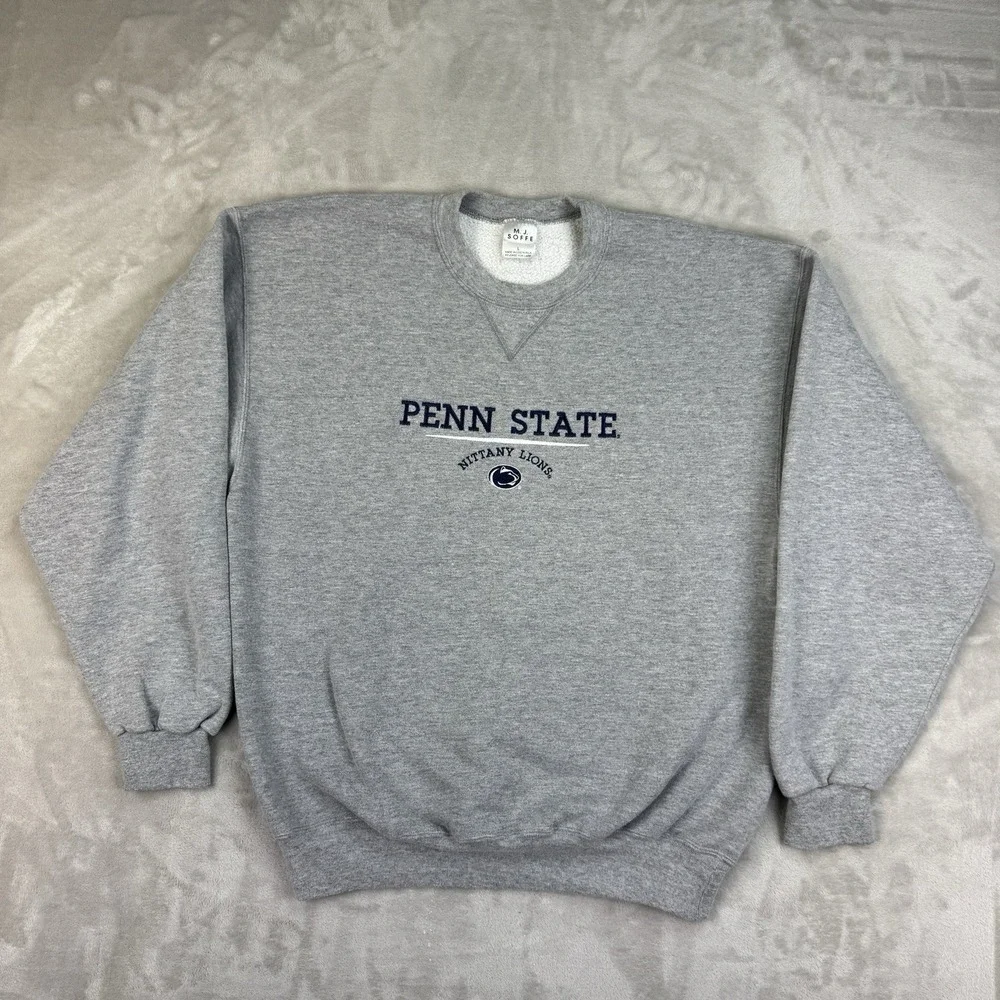 Vintage Penn State Nittany Lions Crewneck Sweatshirt‎ Mens L Gray College Logo